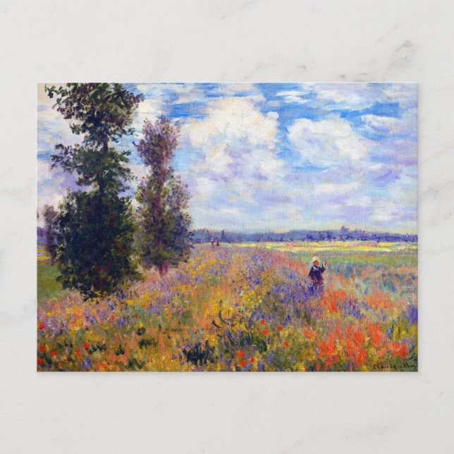 Carte Postale Peinture sur le champ de pavot par Claude Monet (1 (Devant)