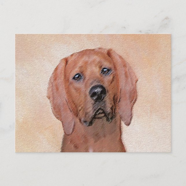Carte Postale Peinture sur pilon rouge - jolie art original chie (Devant)