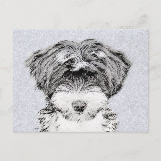Carte Postale Peinture Tibétaine Terrier - Cute Original Chien A (Devant)