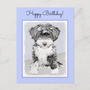 Carte Postale Peinture Tibétaine Terrier - Cute Original Chien A