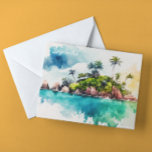 Carte Postale Peinture tropicale des îles Seychelles<br><div class="desc">C'est une belle peinture des Seychelles sur carte postale. Les Seychelles sont un archipel de 115 îles dans l'océan Indien. Les Seychelles possèdent une variété et une abondance de plages de sable, des récifs coralliens tropicaux extraordinaires et des animaux rares sur les îles ! Fait un excellent produit pour chaque...</div>
