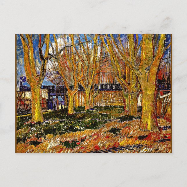 Carte Postale Peinture Van Gogh, Avenue des Arbres à Plan (Devant)