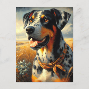 Carte Postale Peinture vintage de chien léopard Catahoula
