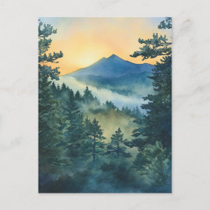 Carte Postale Peintures à l'aquarelle de la montagne Sleeping Ut