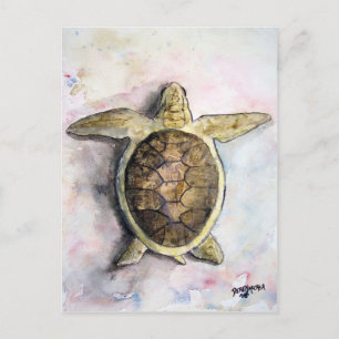 Carte Postale peintures de la tortue de mer art cadeaux d'animau