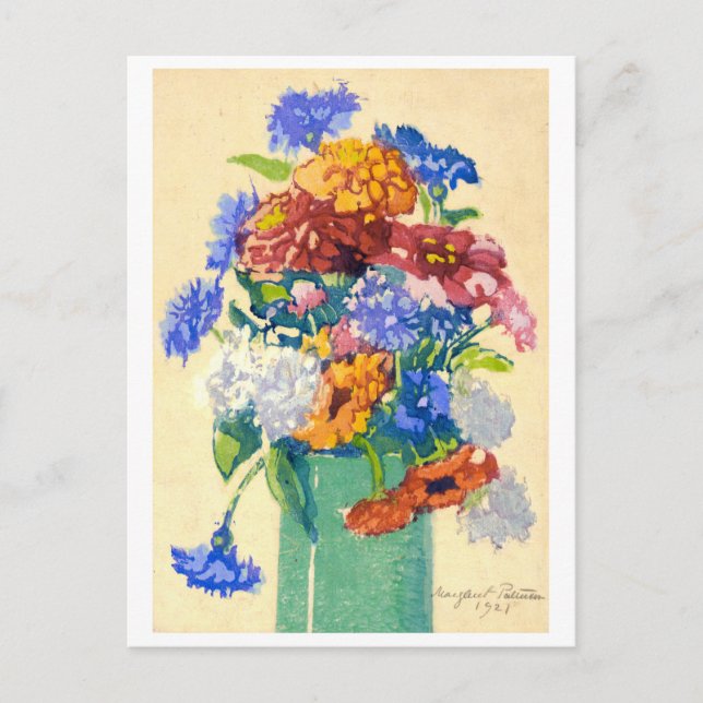 Carte Postale Peintures de pivoines de grand-mère (Devant)