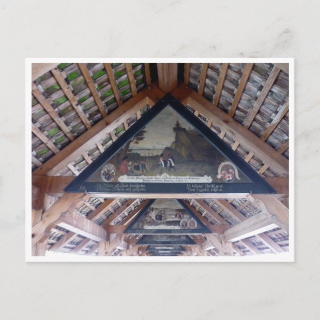 Carte Postale peintures du pont de la chapelle (Devant)