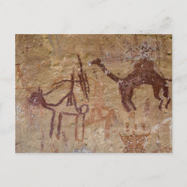 Carte Postale Peintures rupestres préhistoriques avec des chamea (Devant)