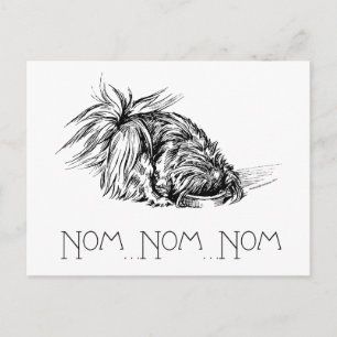 Carte Postale Peke mangeur enthousiaste