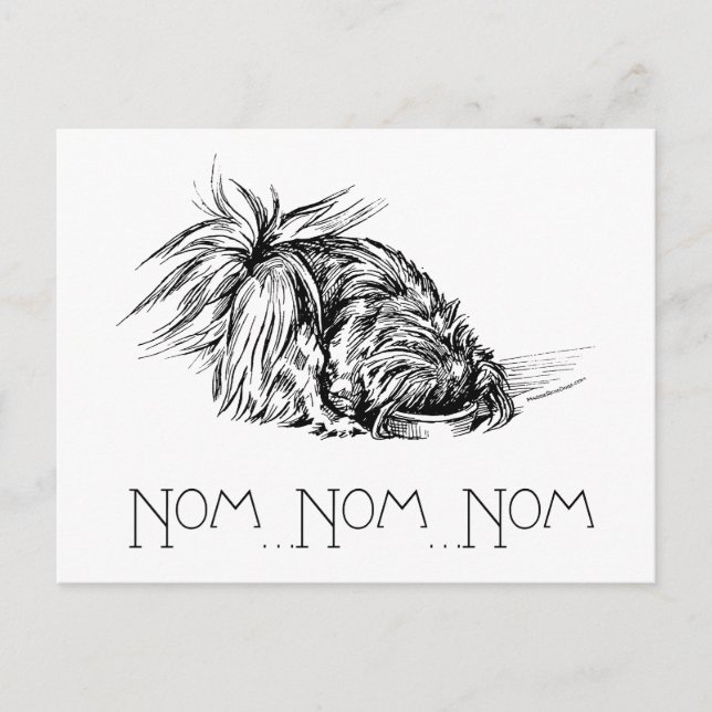 Carte Postale Peke mangeur enthousiaste (Devant)