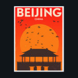 Carte Postale Pékin Chine Vintage voyage tourisme rétro<br><div class="desc">vintage,  rétro,  voyage,  moderne,  aquarelle,  classique,  Pékin,  Chine,  Pittoresque, </div>