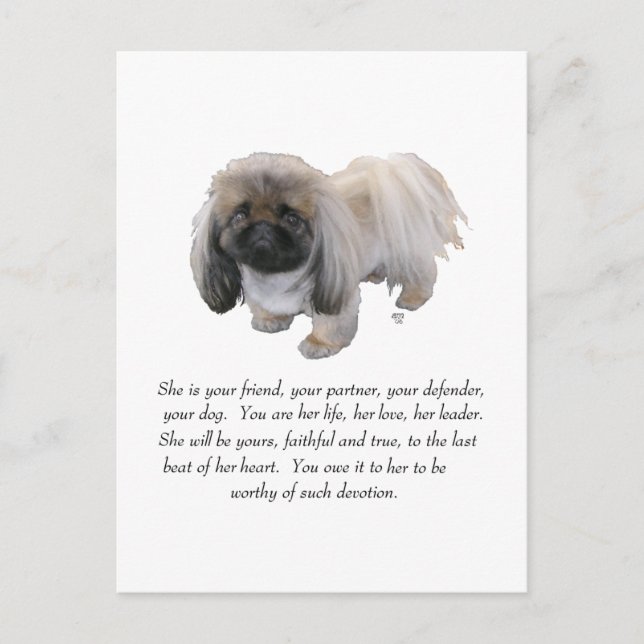 Carte Postale Pekingese Keepsaké - Femme (Devant)