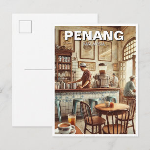 Carte Postale Penang Malaysia Shophouse Kopitiam Travel