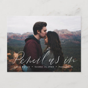 Carte Postale Pencil Us En Décontracté Enregistrer la date Photo