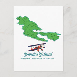 Carte Postale Pender Island Colombie-Britannique Plan de voyage