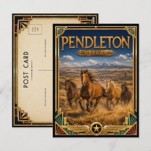 Carte Postale Pendleton Oregon Art Déco Vintage Âge d'Or