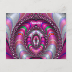 Carte Postale PENELOPE ~ PINK Conception de fractale 3D ~ 