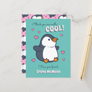 Carte Postale Penguin Classroom Valentine Cute Kids Card