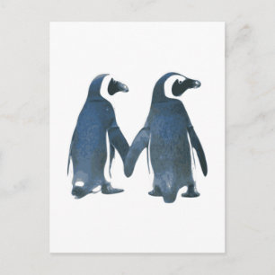 Carte Postale Penguin Couple Poignées