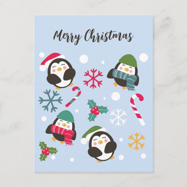 Carte Postale Penguin de Christmas (Devant)