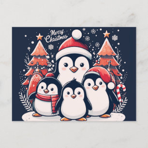 Carte Postale Penguin de Noël par Rp