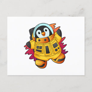 Carte Postale Penguin en costume d'astronaute