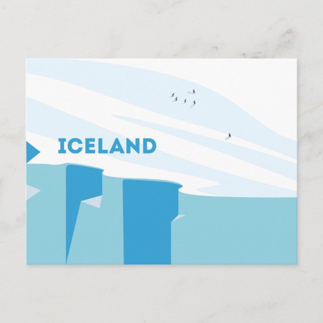 Carte Postale Penguin en Islande Design (Devant)