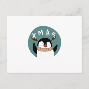 Carte Postale Penguin minimal de Noël   L'hiver approche