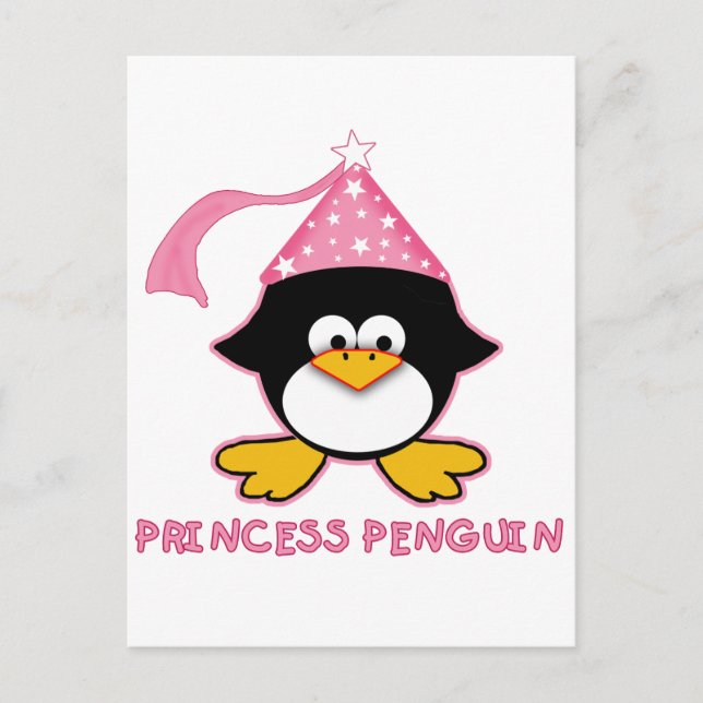 Carte Postale Penguin princesse rose (Devant)