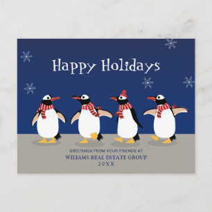 Carte Postale Penguins Red Scarf Noël Accueil d'entreprise