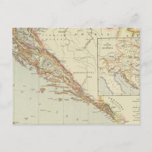 Carte Postale Péninsule balkanique, Croatie, Slovénie