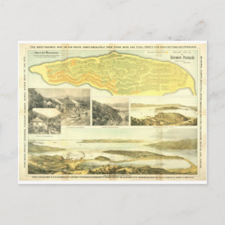 Carte Postale Péninsule du Belvedere, Comté de Marin, vers 1890.