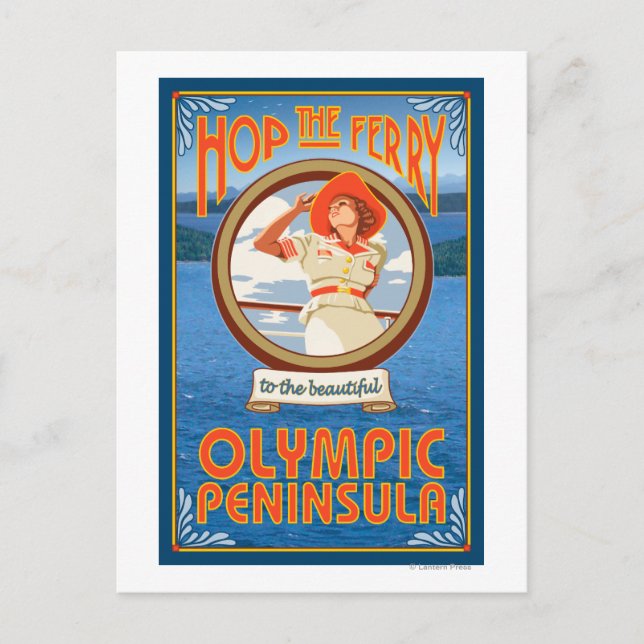 Carte Postale Péninsule olympique, WashingtonHop le ferry (Devant)