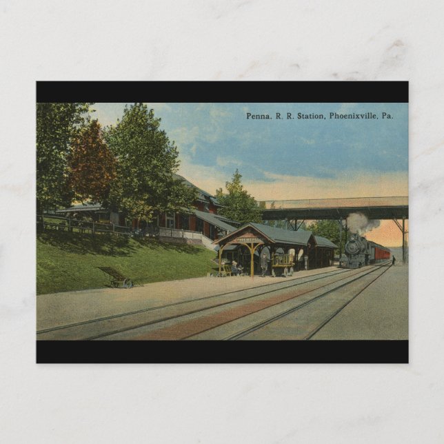 Carte Postale Penn R. R. Station Phoenixville PA (Devant)