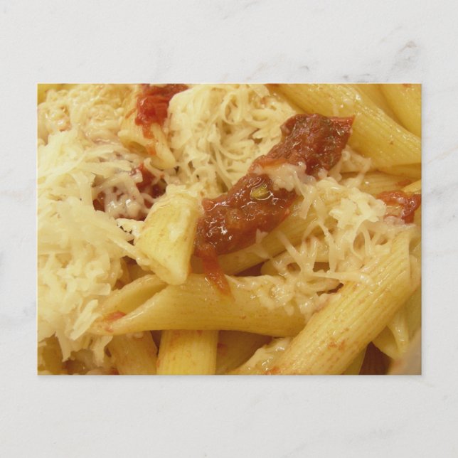 Carte Postale Penne pâtes, tomates & fromage (Devant)