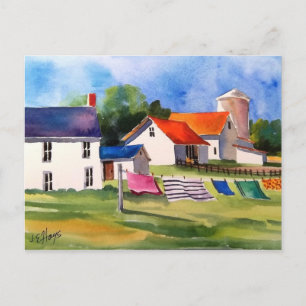Carte postale Pennsylvania Farm & Washline