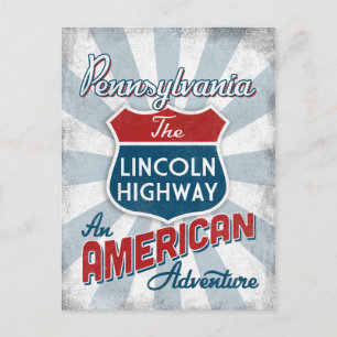 Carte Postale Pennsylvania Lincoln Highway Vintage Amérique