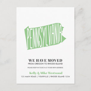 Carte Postale PENNSYLVANIA Nous avons déplacé Nouvelle adresse N