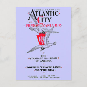 Carte Postale Pennsylvania Railroad Atlantic City Service 1904