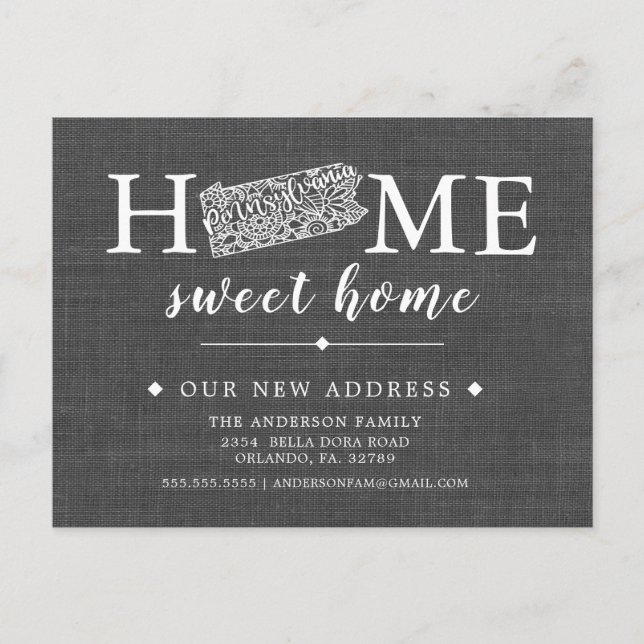 Carte postale Pennsylvania State Moving Faire-part (Devant)