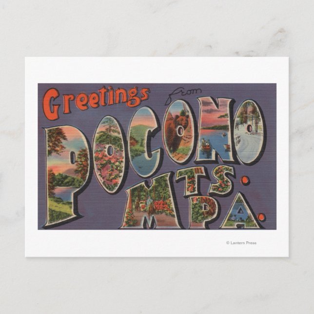 Carte Postale Pennsylvanie - Monts Pocono (Devant)