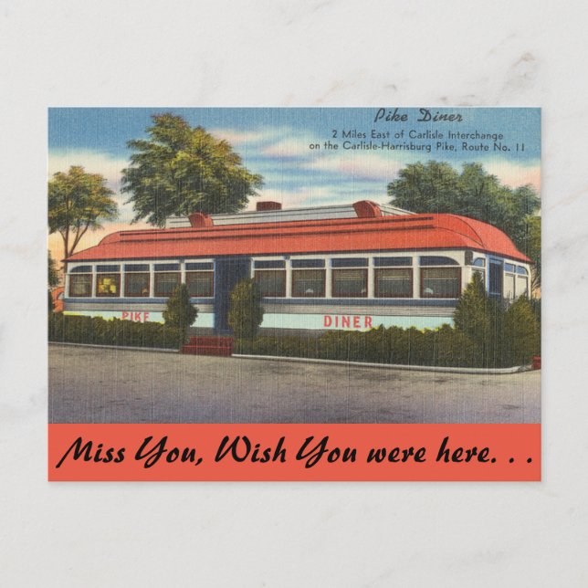 Carte Postale Pennsylvanie, Pike Diner (Devant)