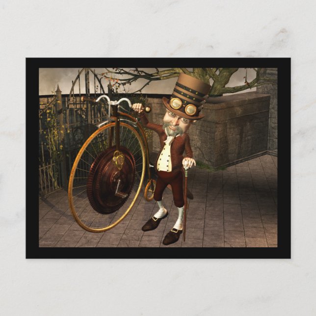 Carte Postale Penny Farthing Steampunk (Devant)