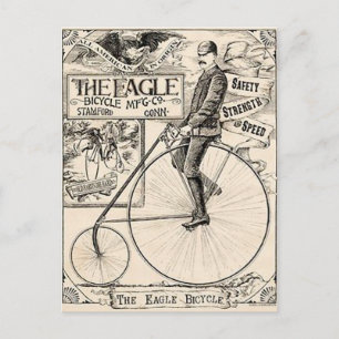 Carte Postale Pennyfarthing Old' Timey Victorian Bicyclette Ad