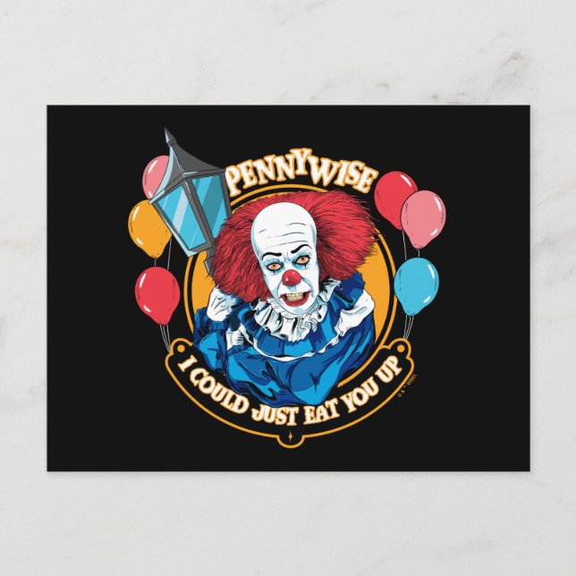 Carte Postale Pennywise Classique - Je Pourrais Te Dévorer (Devant)