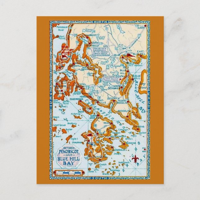 Carte Postale Penobscot-Blue Hill Bay Maine (Devant)