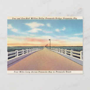 Carte Postale Pensacola vintage, Pont Floride