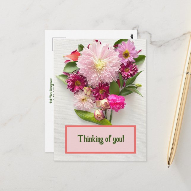 Carte Postale Pense à toi ! (Devant/Arrière en situation)