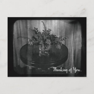 Carte Postale Pensée florale de vous Fleurs Monochrome