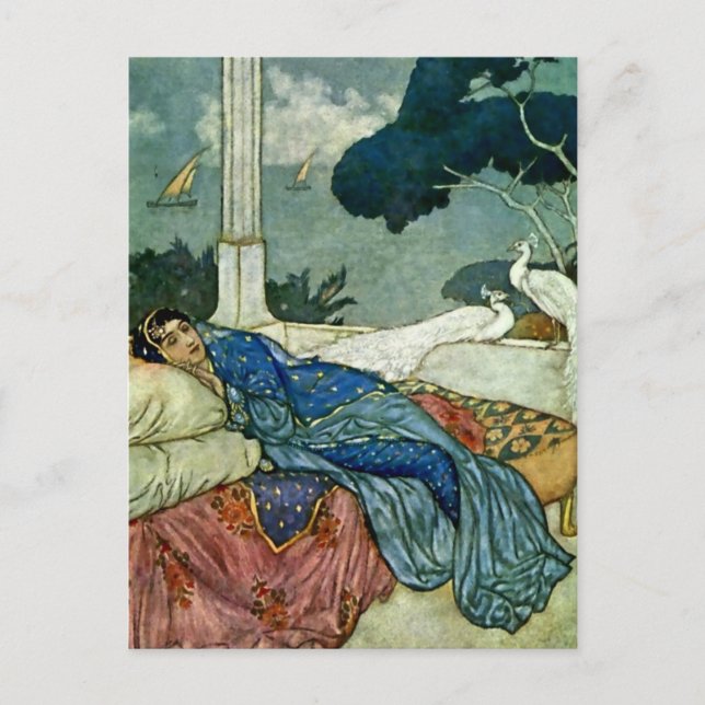 Carte Postale « Pensée pour la Dame Yang » par Edmund Dulac (Devant)